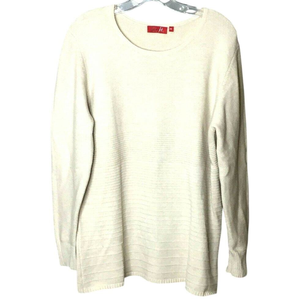 Lea Women Sweater Relaxed Architect Fisherman Crew Neck Long Sleeve Pullover XXL